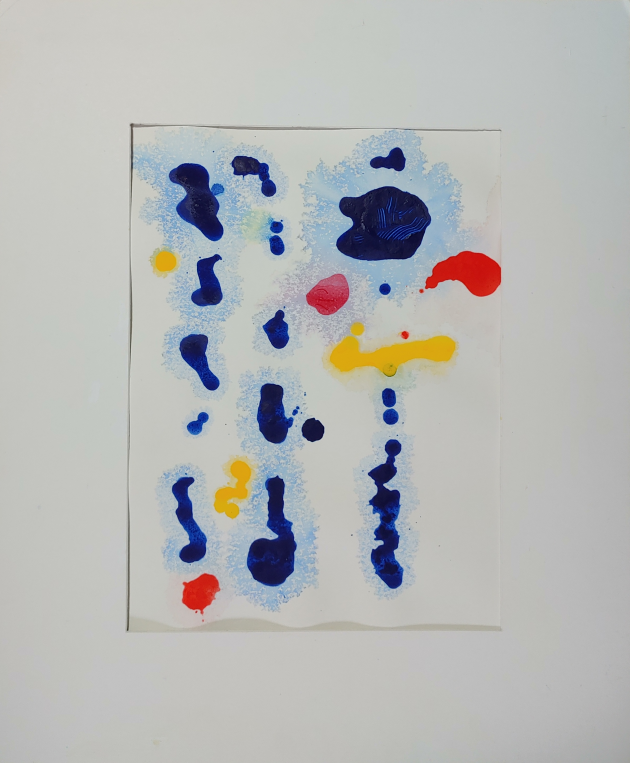 o. T., Acryl auf Papier, mit Passepartout und Rahmen, 60 x 50 cm