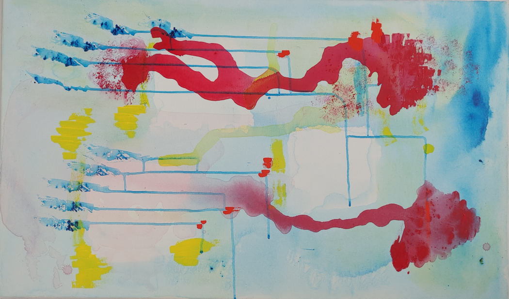 o.T., Acryl auf Leinen, 60 x 100 cm